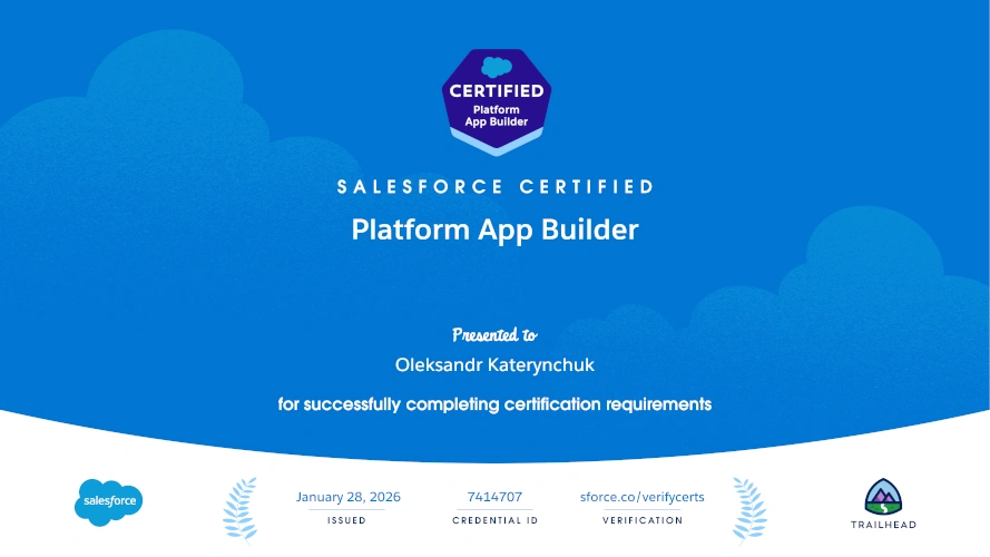 Salesforce Platform App Builder Certification